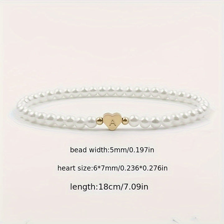 Stylish Heart Initial Bracelet (A–Z)