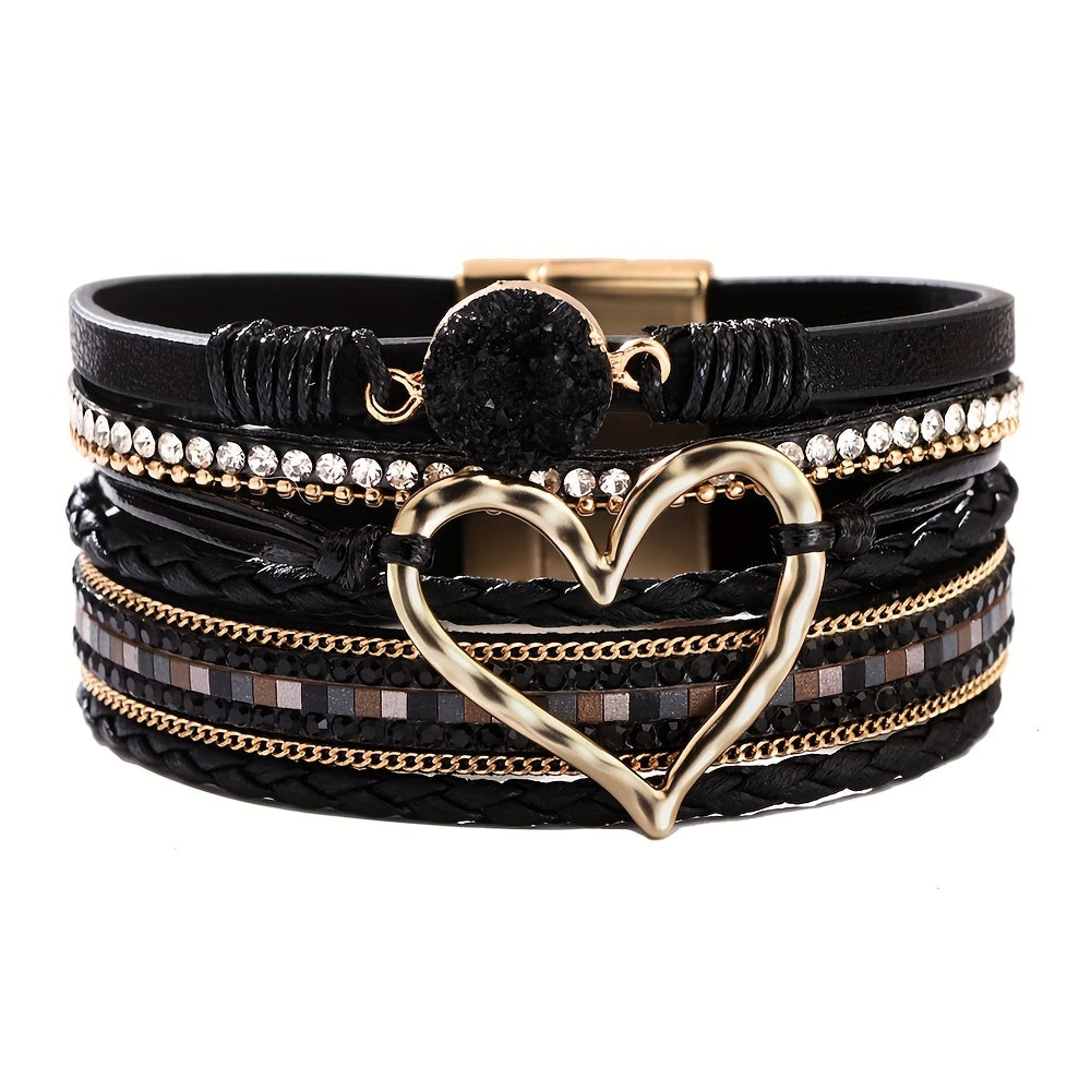 Layered Bohemian Leather Bracelet