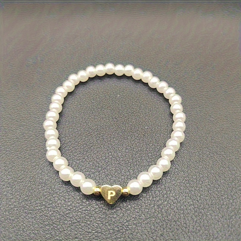 Stylish Heart Initial Bracelet (A–Z)