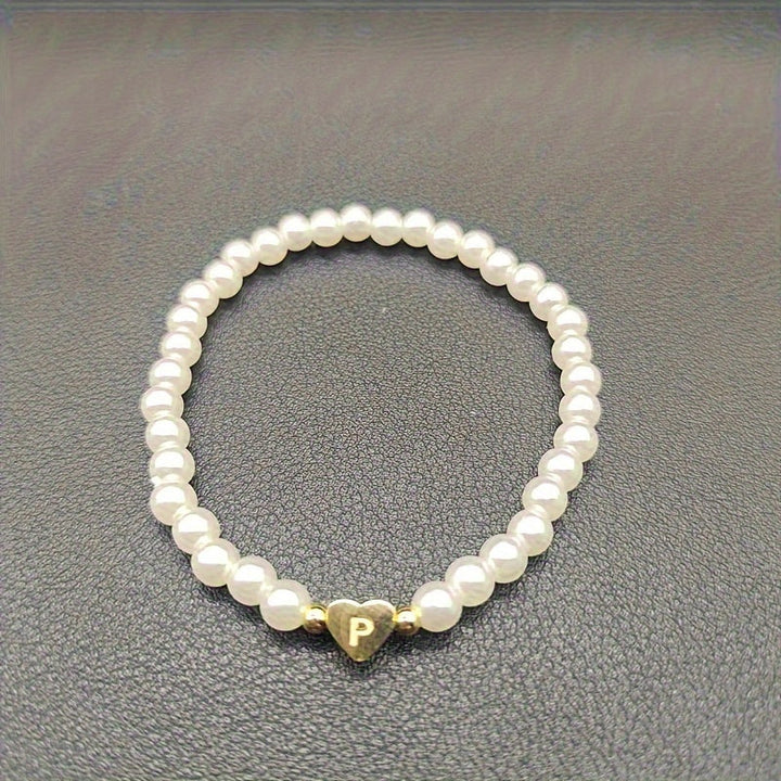 Stylish Heart Initial Bracelet (A–Z)