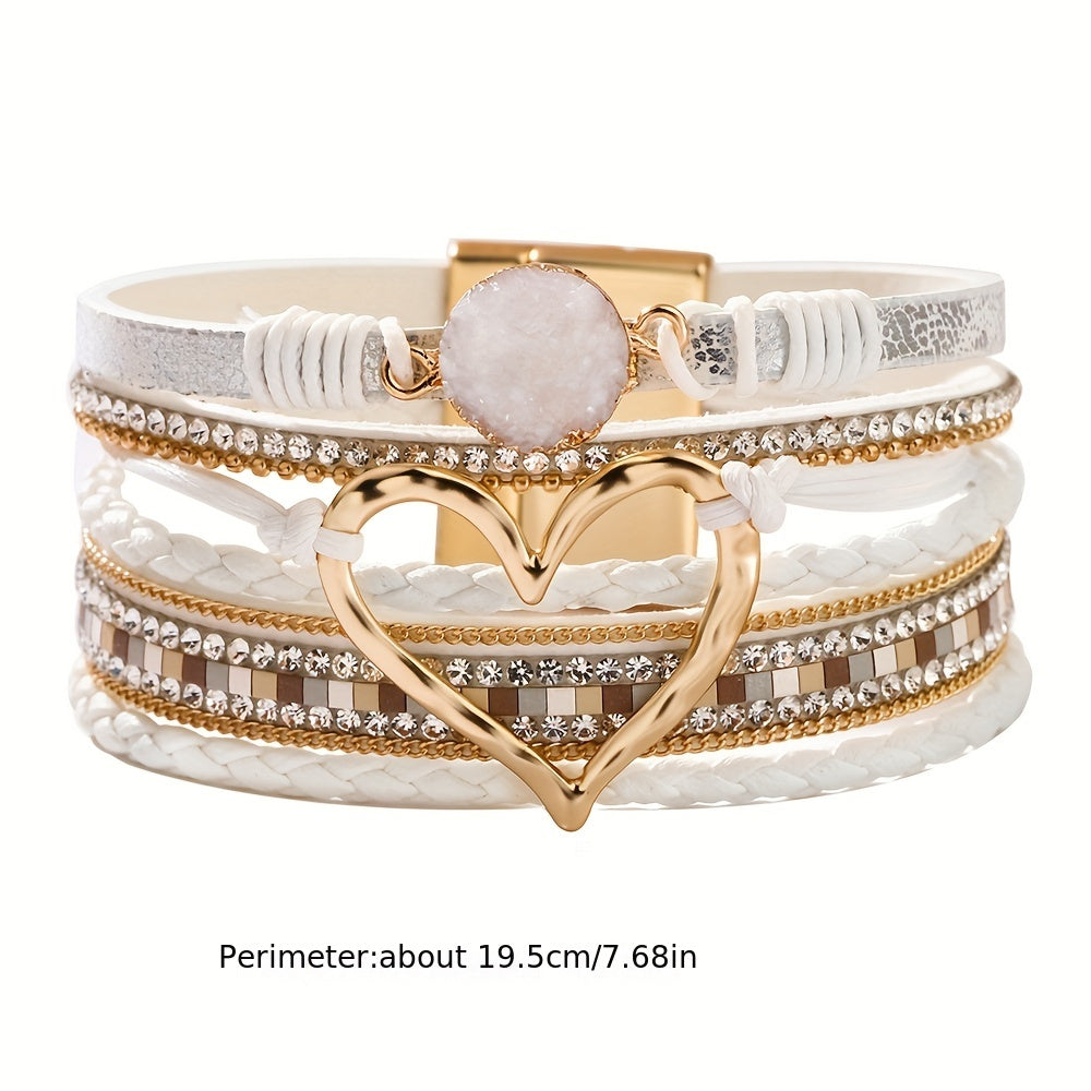 Layered Bohemian Leather Bracelet