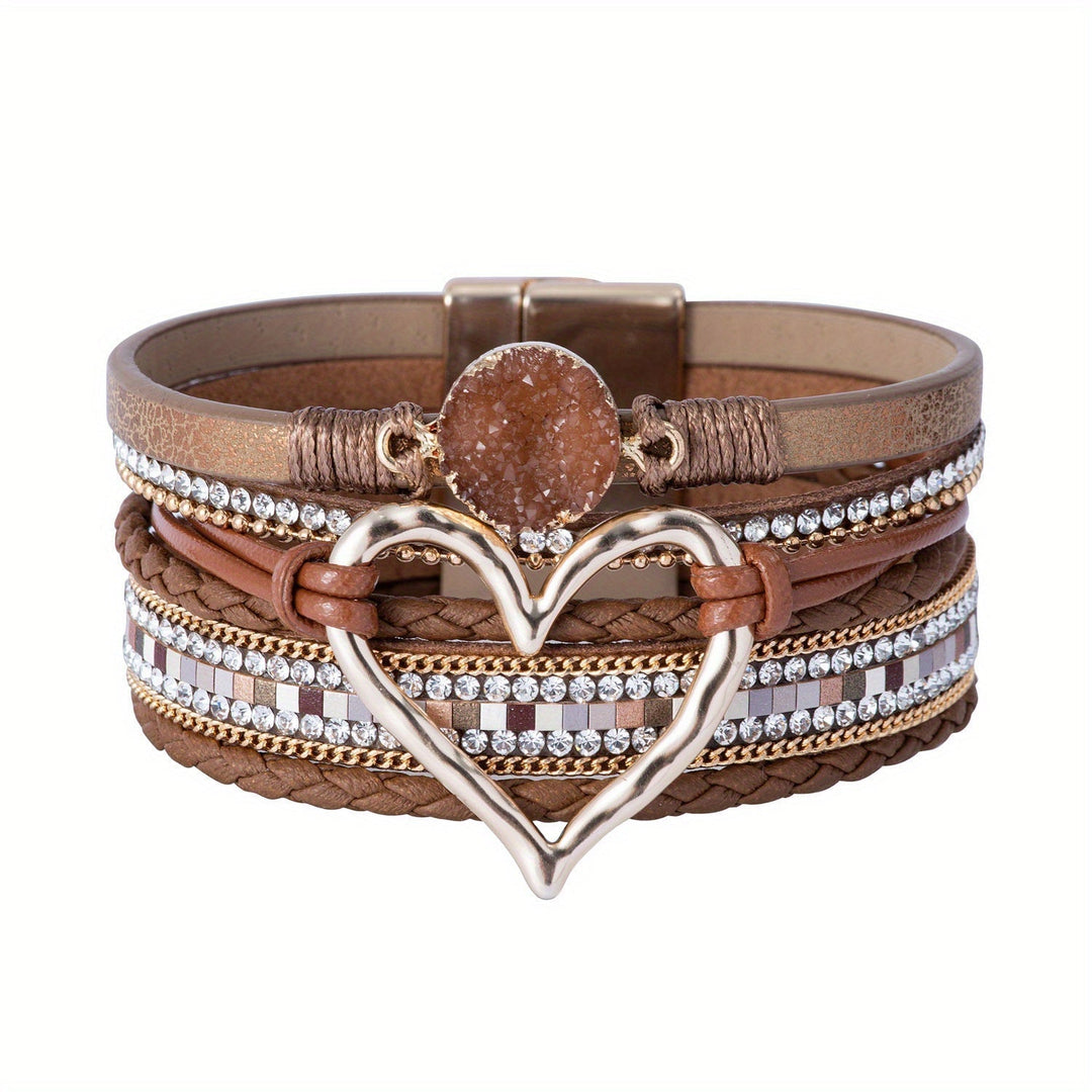 Layered Bohemian Leather Bracelet