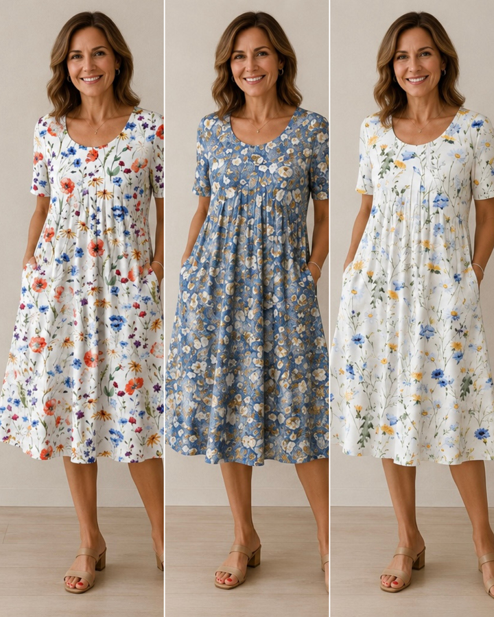 Marlowe™ | Meadow Bloom Flattering Midi Dress