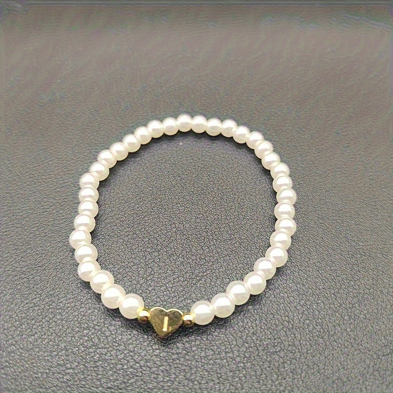 Stylish Heart Initial Bracelet (A–Z)