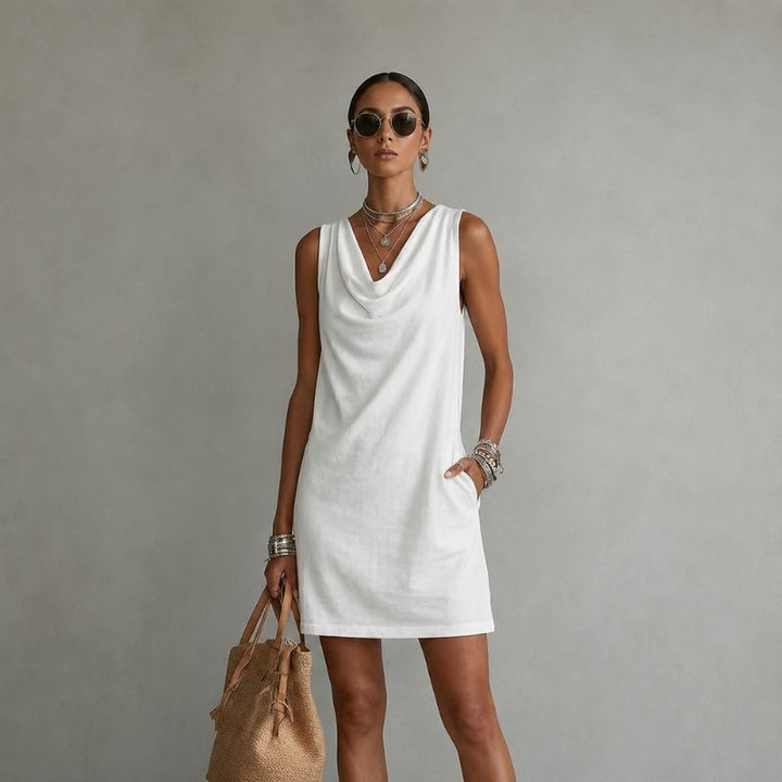 Maeve™ | Modern Drape Sleeveless Mini Dress