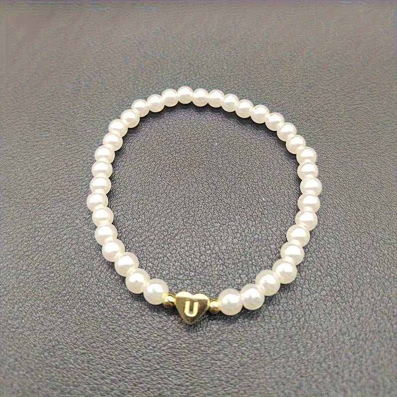 Stylish Heart Initial Bracelet (A–Z)