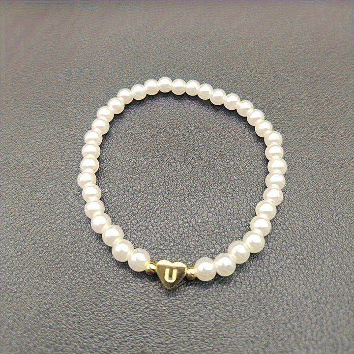 Stylish Heart Initial Bracelet (A–Z)