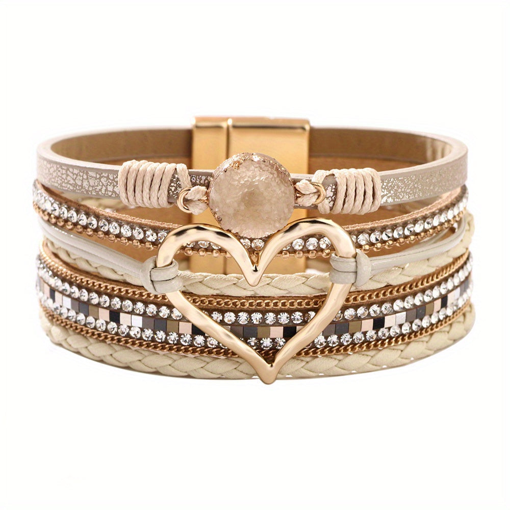 Layered Bohemian Leather Bracelet