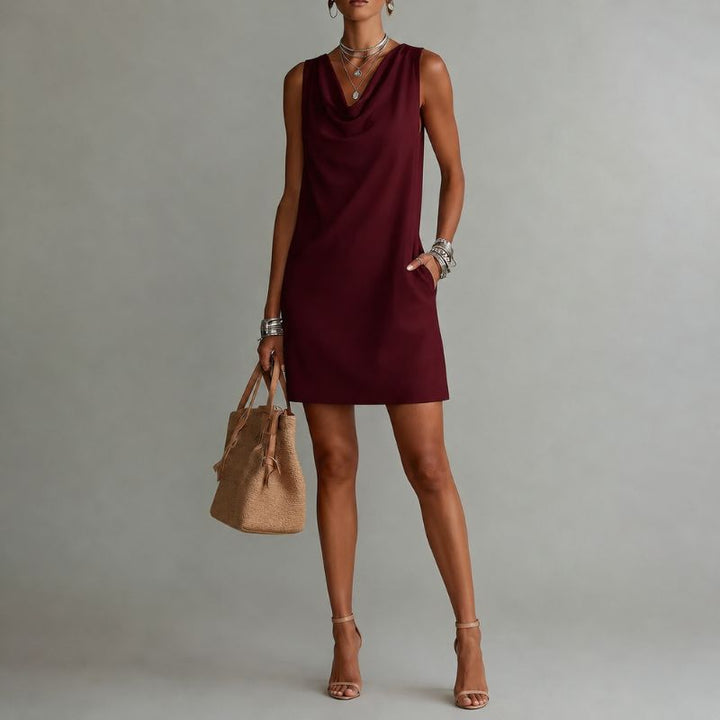 Maeve™ | Modern Drape Sleeveless Mini Dress