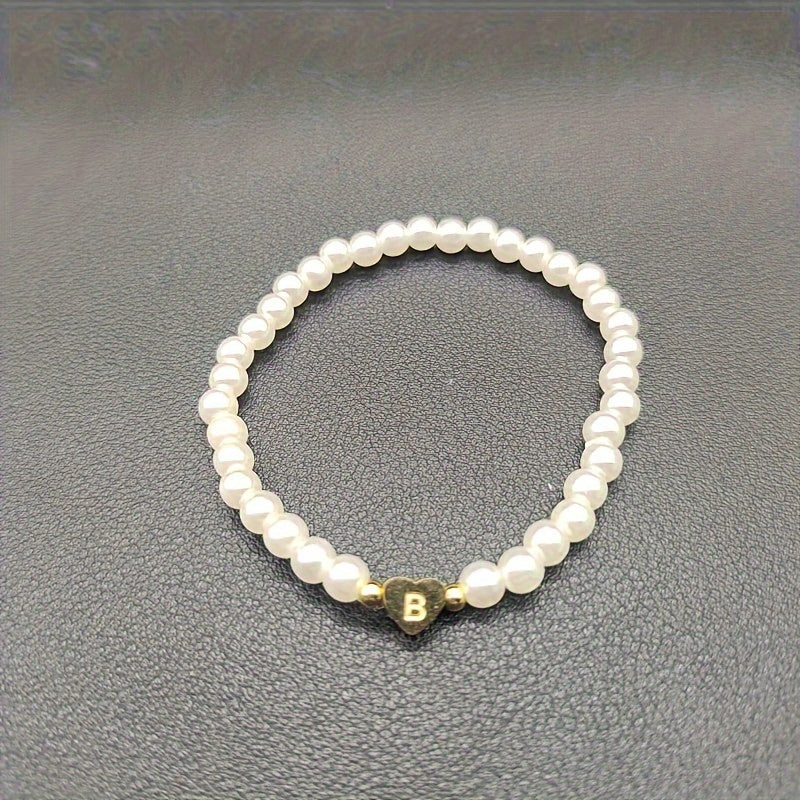 Stylish Heart Initial Bracelet (A–Z)