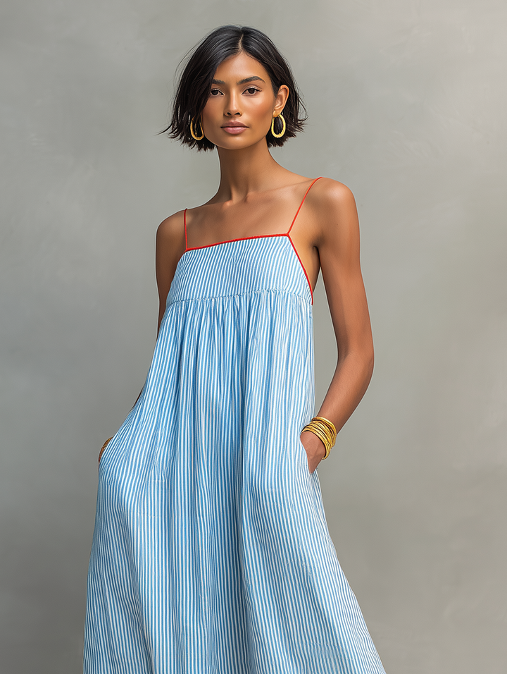 Elara™ | Seaside Stripe Maxi Dress