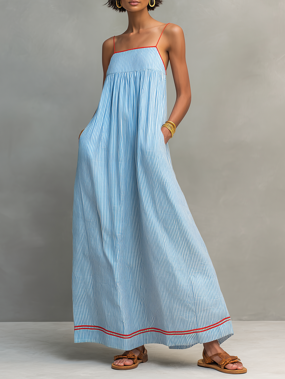 Elara™ | Seaside Stripe Maxi Dress