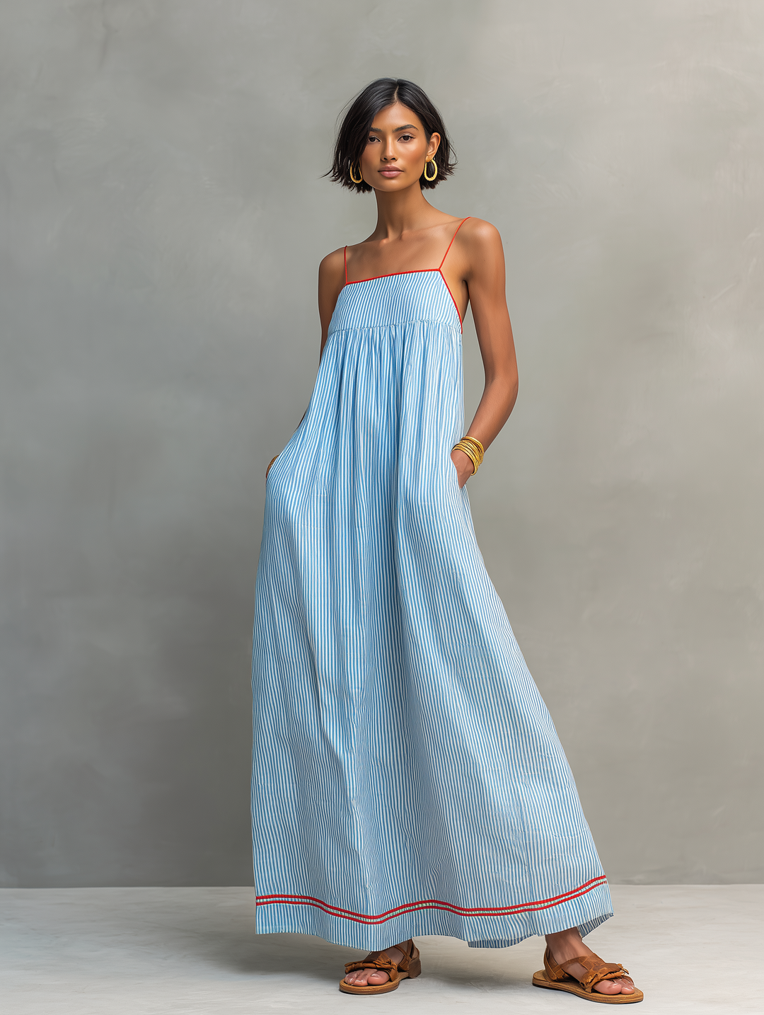 Elara™ | Seaside Stripe Maxi Dress