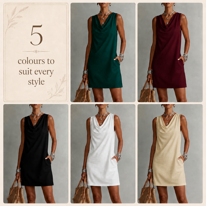 Maeve™ | Modern Drape Sleeveless Mini Dress