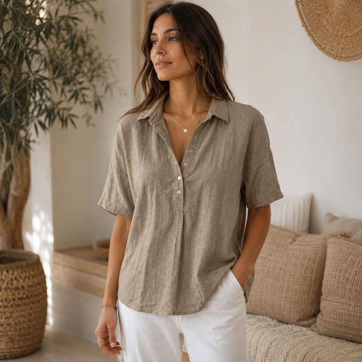 Lauren™ | Coastal Ease Button-Collar Blouse