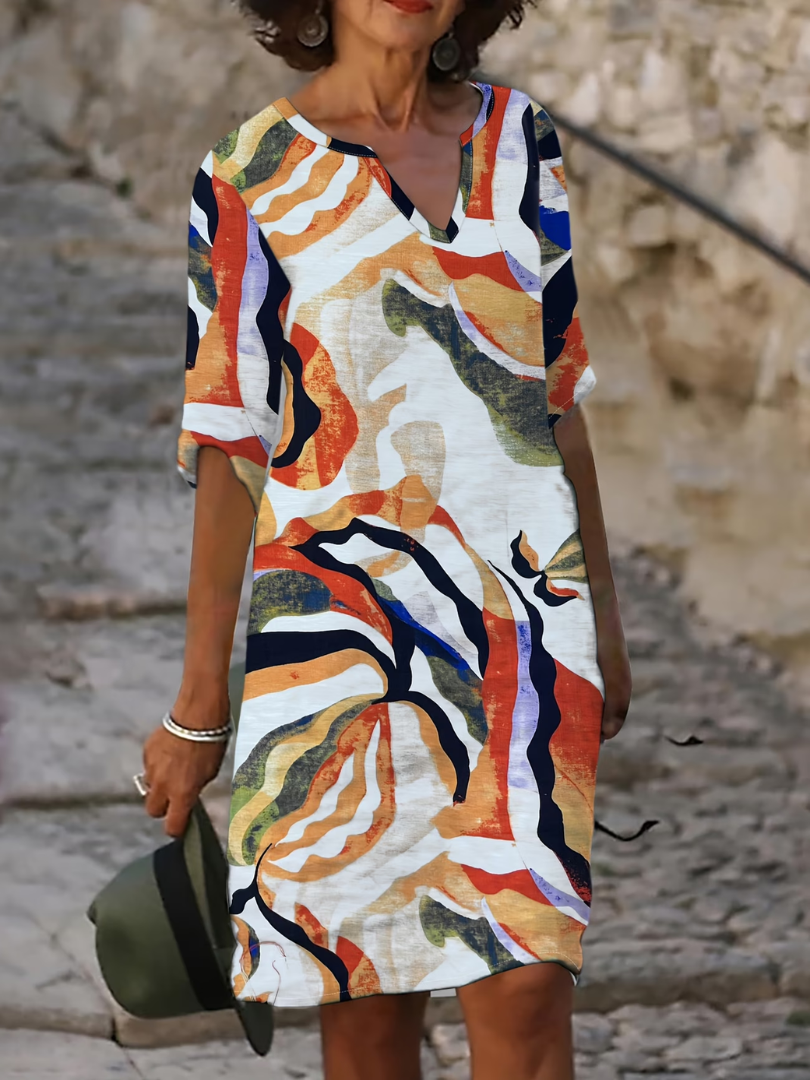 Vivienne™ | Coastal Abstract Shift Dress