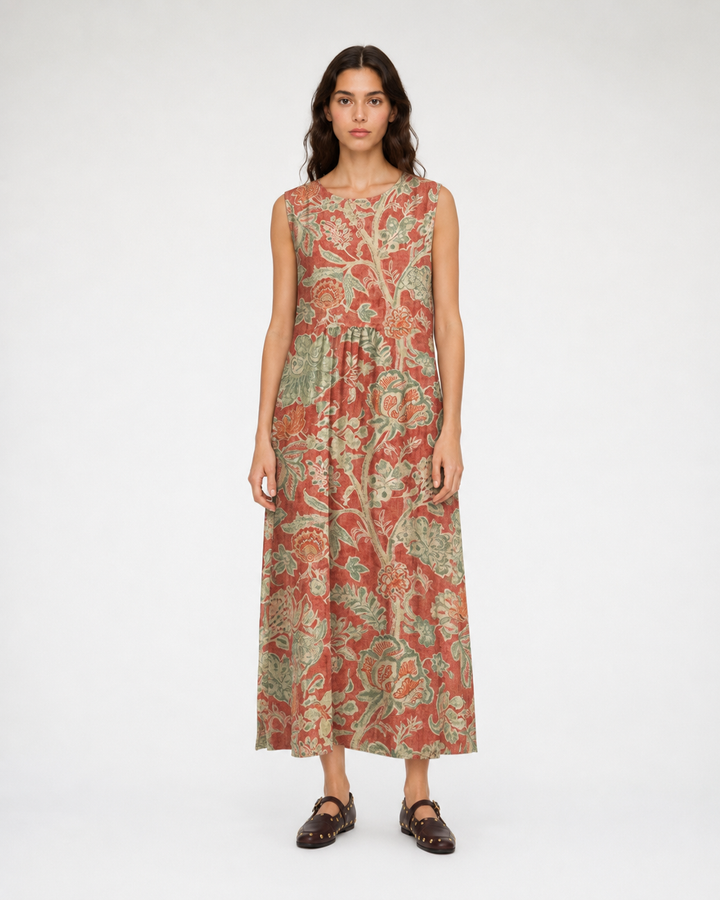 Rosalie™ | Robe midi à motif cachemire botanique