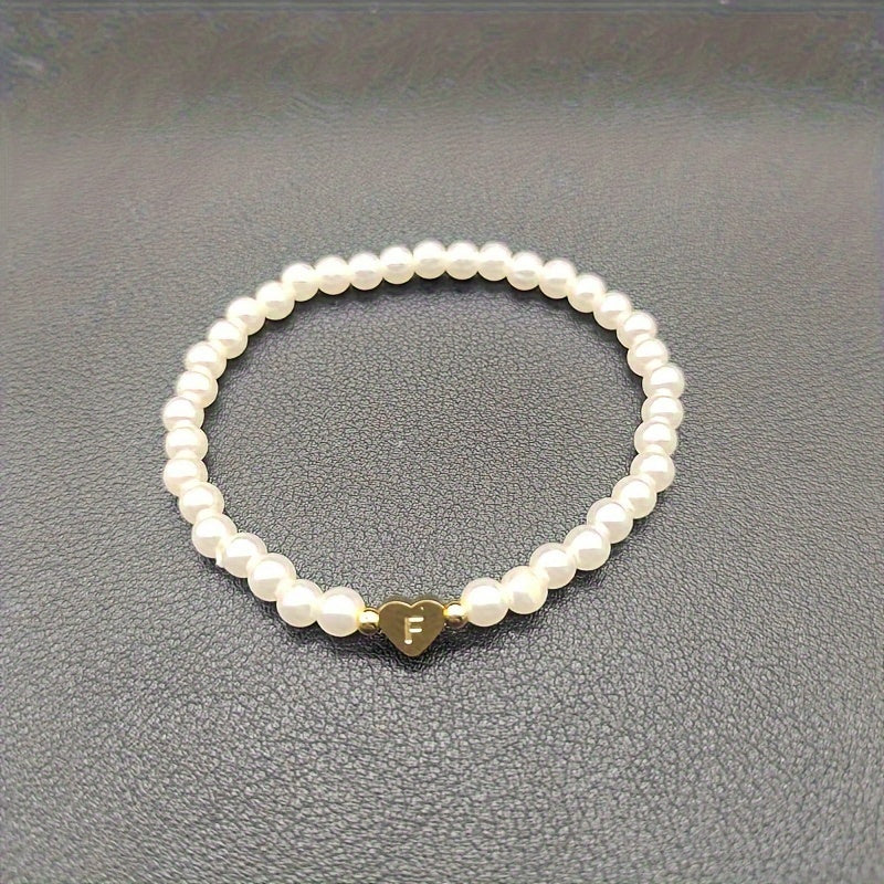 Stylish Heart Initial Bracelet (A–Z)
