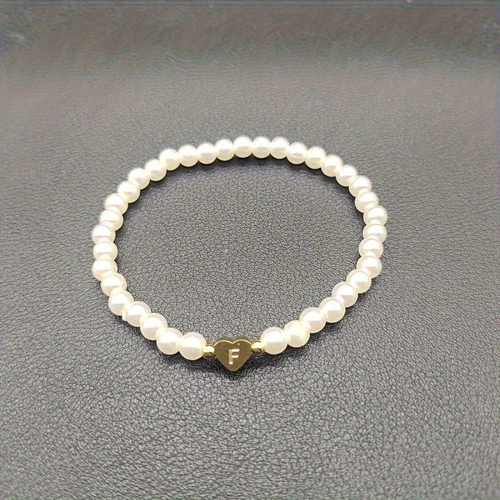 Stylish Heart Initial Bracelet (A–Z)