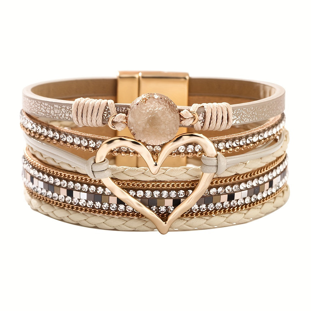 Layered Bohemian Leather Bracelet