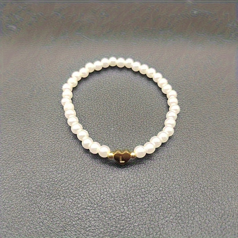 Stylish Heart Initial Bracelet (A–Z)
