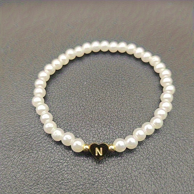 Stylish Heart Initial Bracelet (A–Z)
