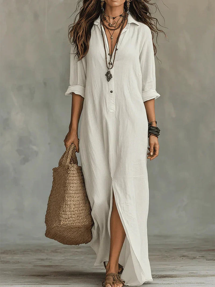 Harper™ | Bohemian Button-Front Maxi Dress