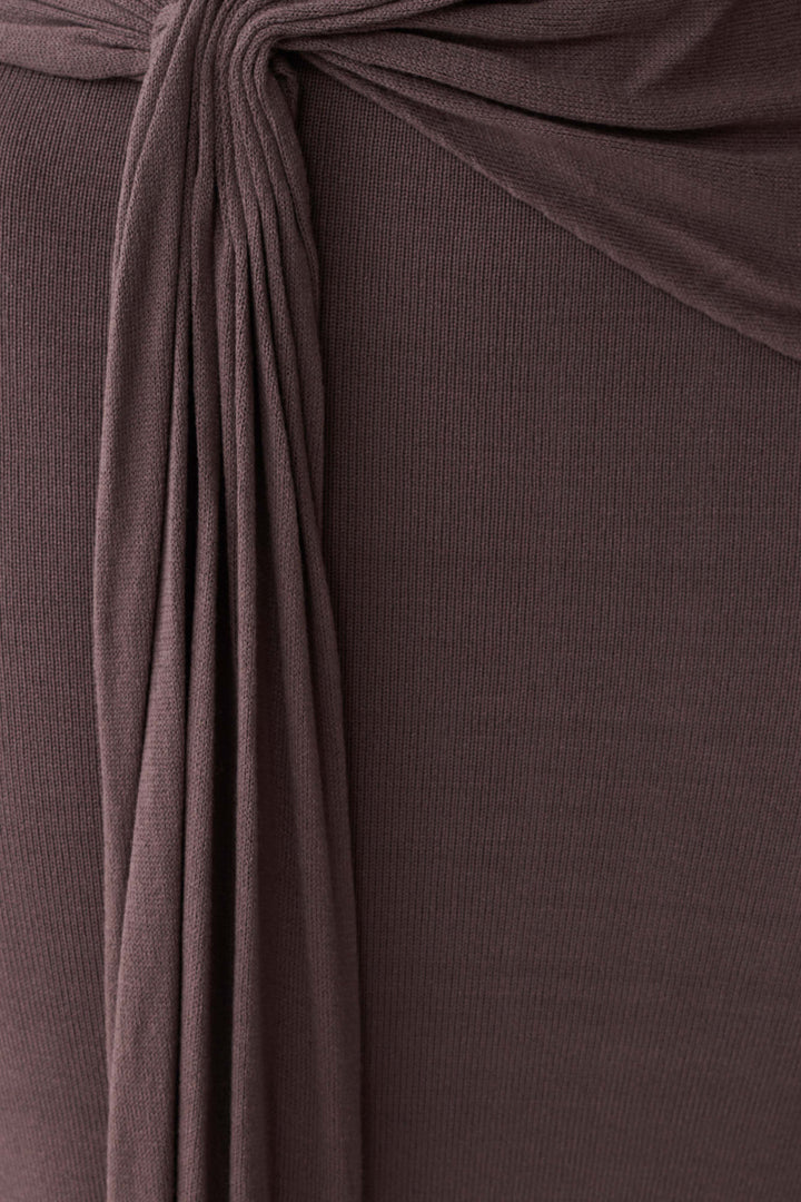 Cindylou Halter Knit Maxi Dress - Peppercorn