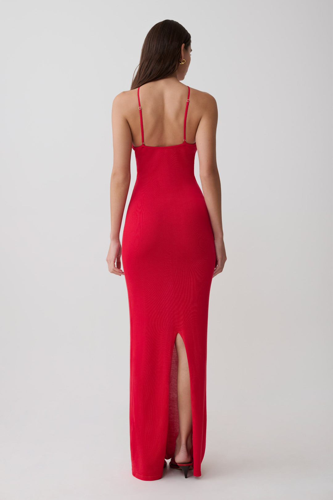 Ashtin Cross Front Knit Maxi Dress - Red