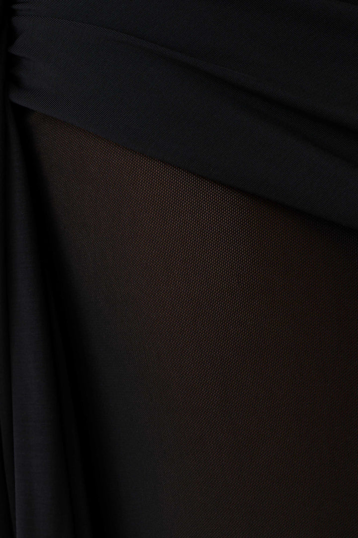 Asher Slinky One Shoulder Maxi Dress - Black