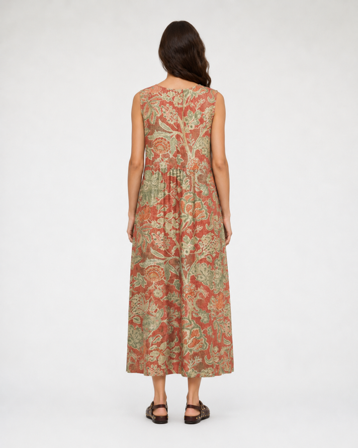 Rosalie™ | Robe midi à motif cachemire botanique
