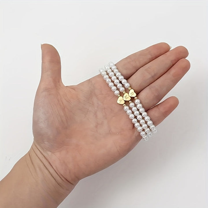 Stylish Heart Initial Bracelet (A–Z)