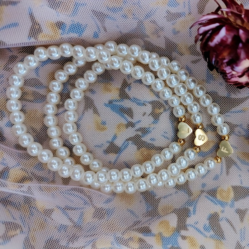 Stylish Heart Initial Bracelet (A–Z)