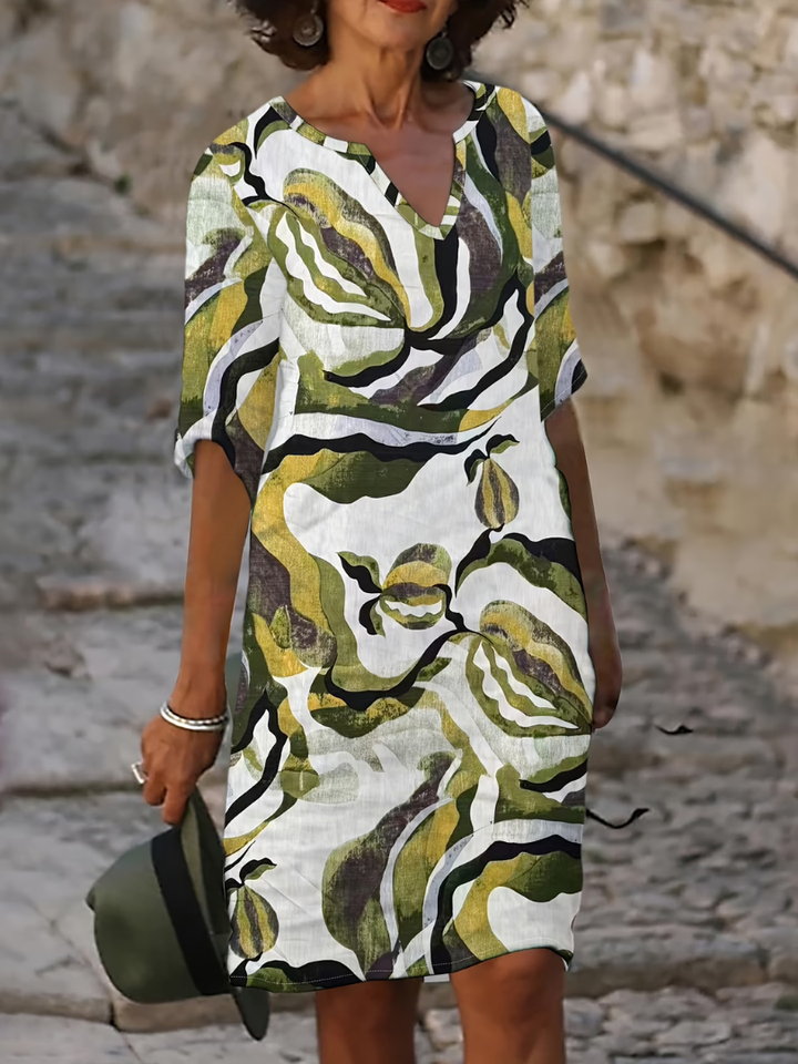 Vivienne™ | Coastal Abstract Shift Dress