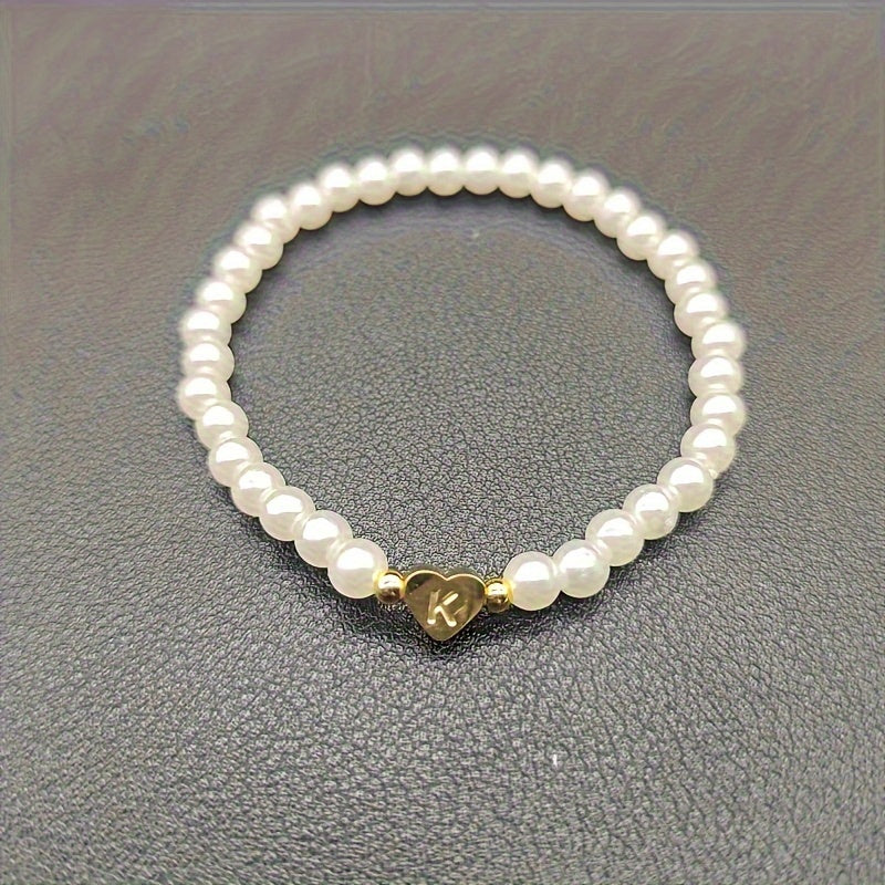Stylish Heart Initial Bracelet (A–Z)