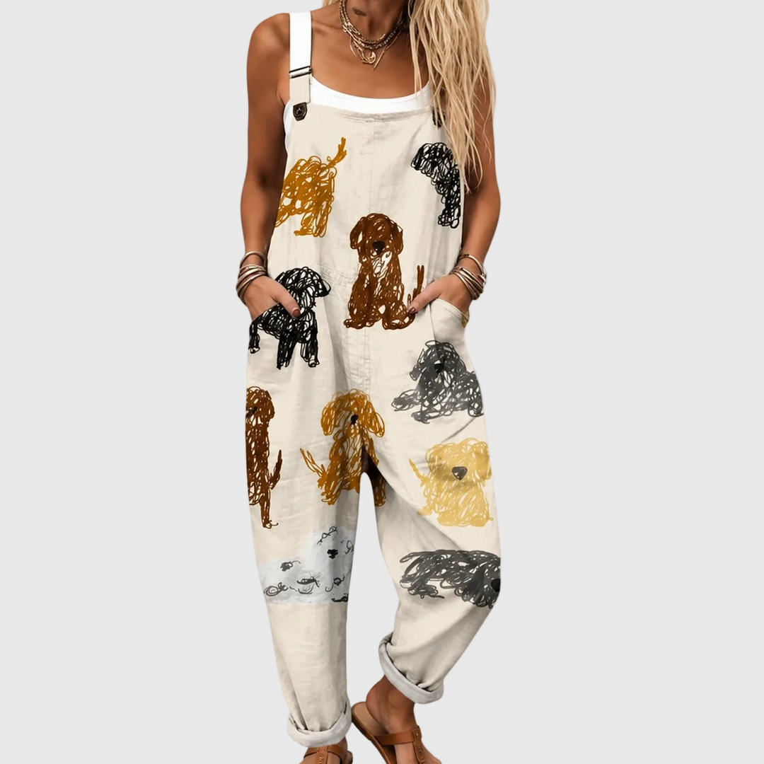 Cozy Graphic Overalls