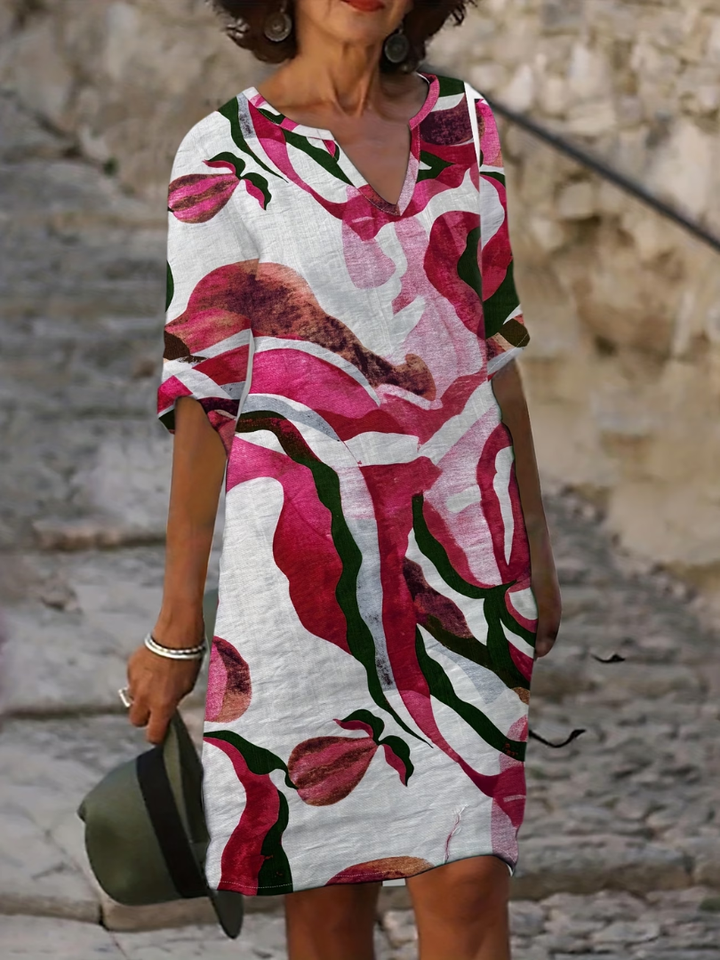 Vivienne™ | Coastal Abstract Shift Dress