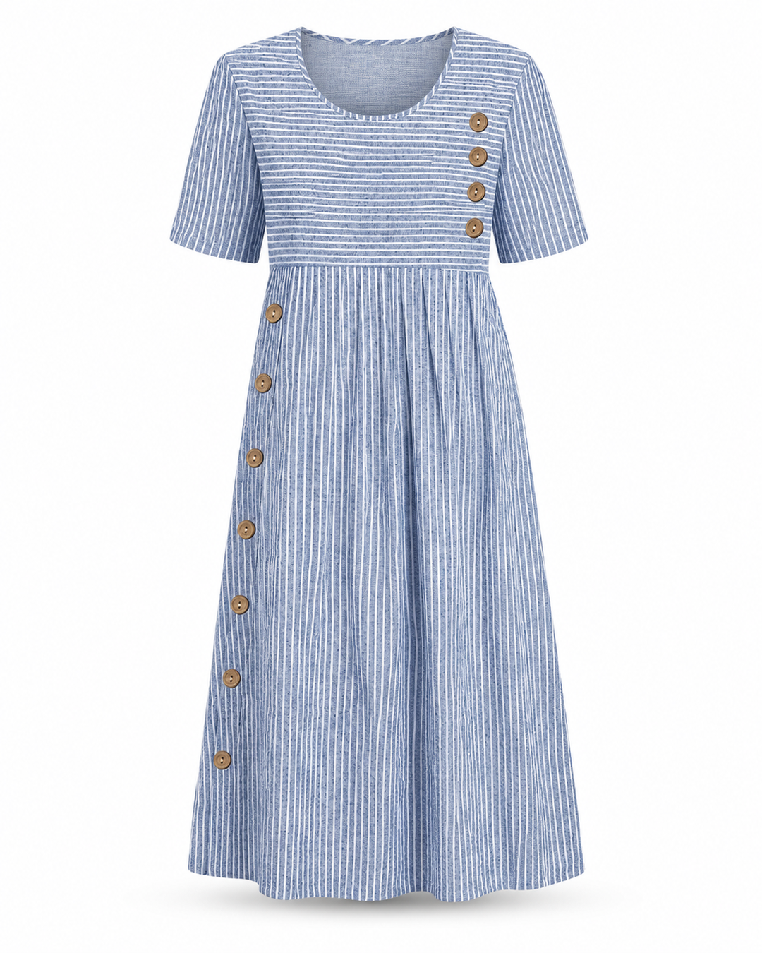 Lillian™ | Robe midi boutonnée à rayures Harbour