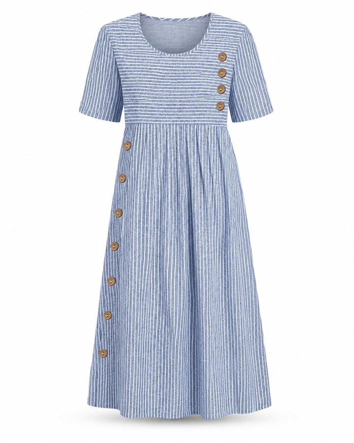 Lillian™ | Robe midi boutonnée à rayures Harbour