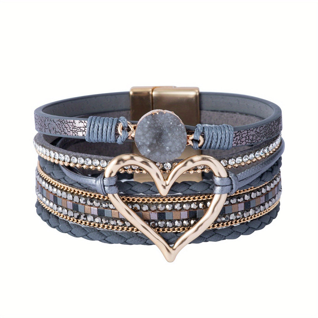Layered Bohemian Leather Bracelet