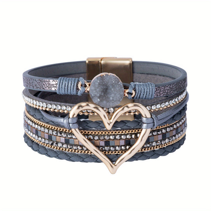 Layered Bohemian Leather Bracelet