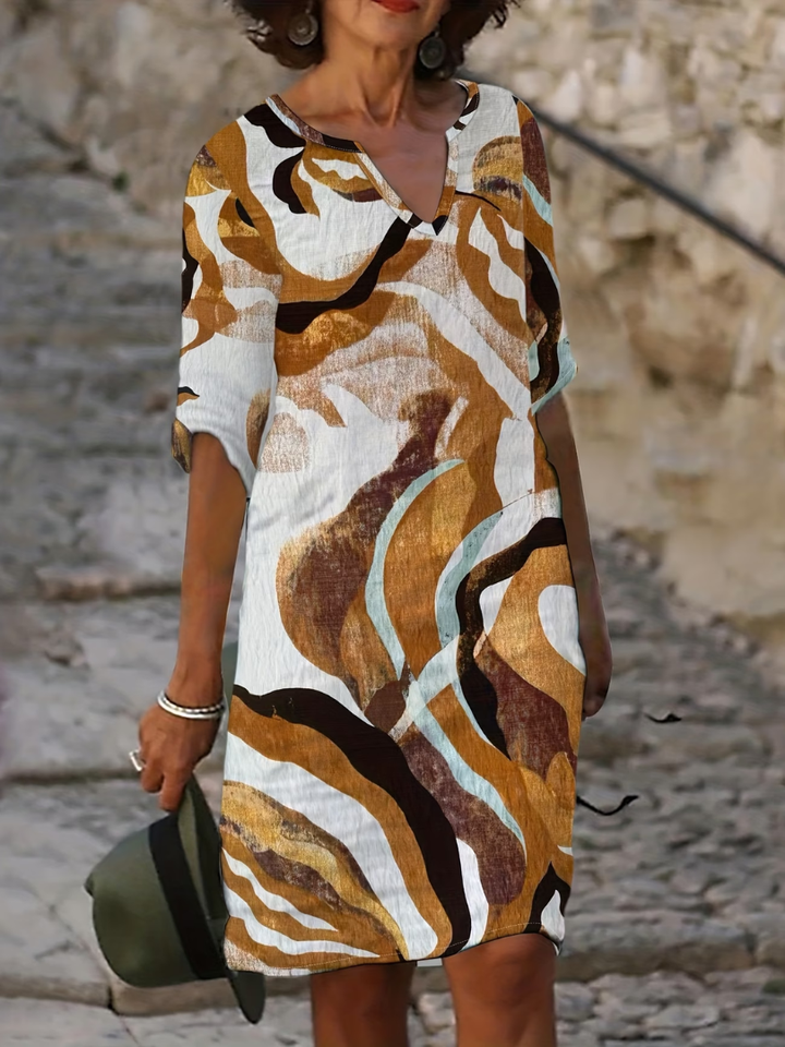 Vivienne™ | Coastal Abstract Shift Dress