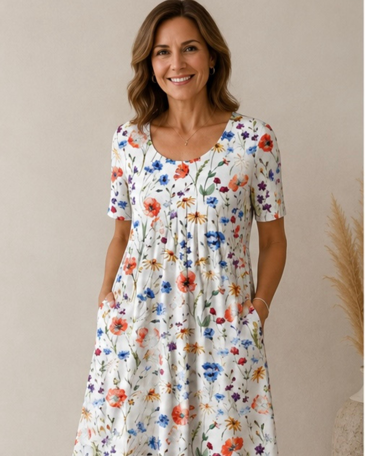 Marlowe™ | Meadow Bloom Flattering Midi Dress