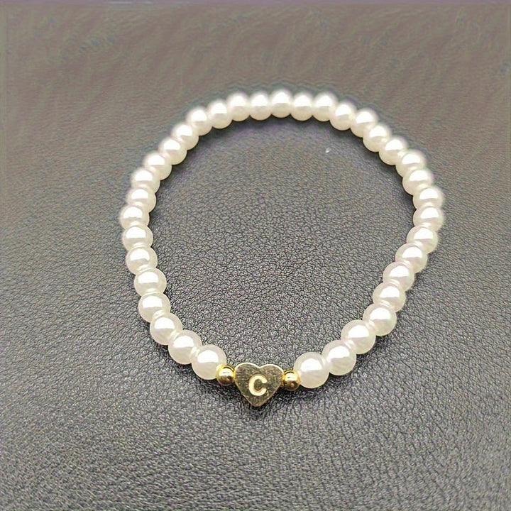 Stylish Heart Initial Bracelet (A–Z)