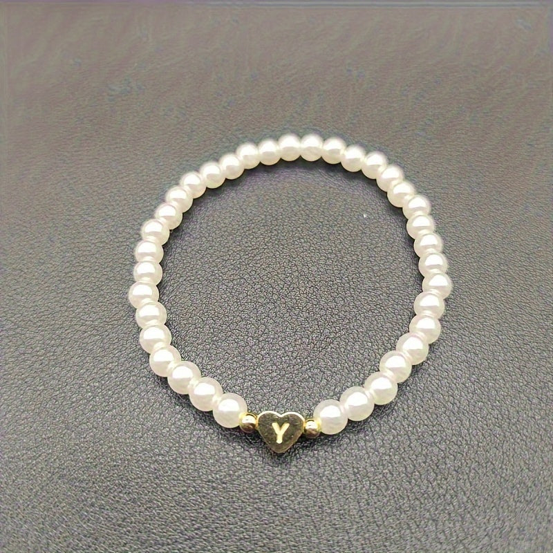 Stylish Heart Initial Bracelet (A–Z)