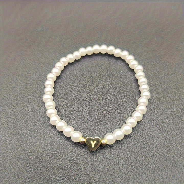 Stylish Heart Initial Bracelet (A–Z)