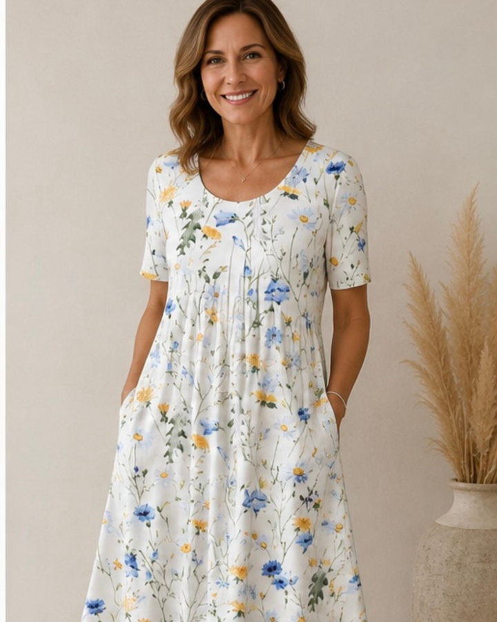 Marlowe™ | Meadow Bloom Flattering Midi Dress