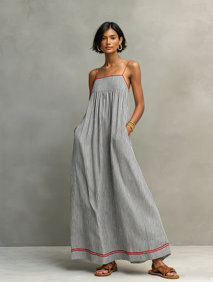 Elara™ | Seaside Stripe Maxi Dress