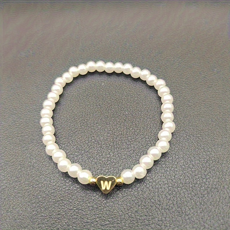 Stylish Heart Initial Bracelet (A–Z)