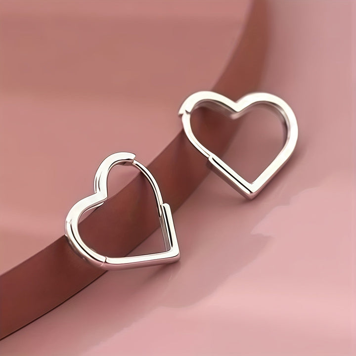Heart-Shaped Stainless Steel Earrings in Gold